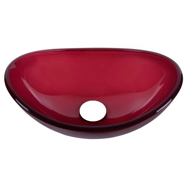 Cuba de Vidro Turmalina 40x30cm Sem Válvula Astra Vermelho